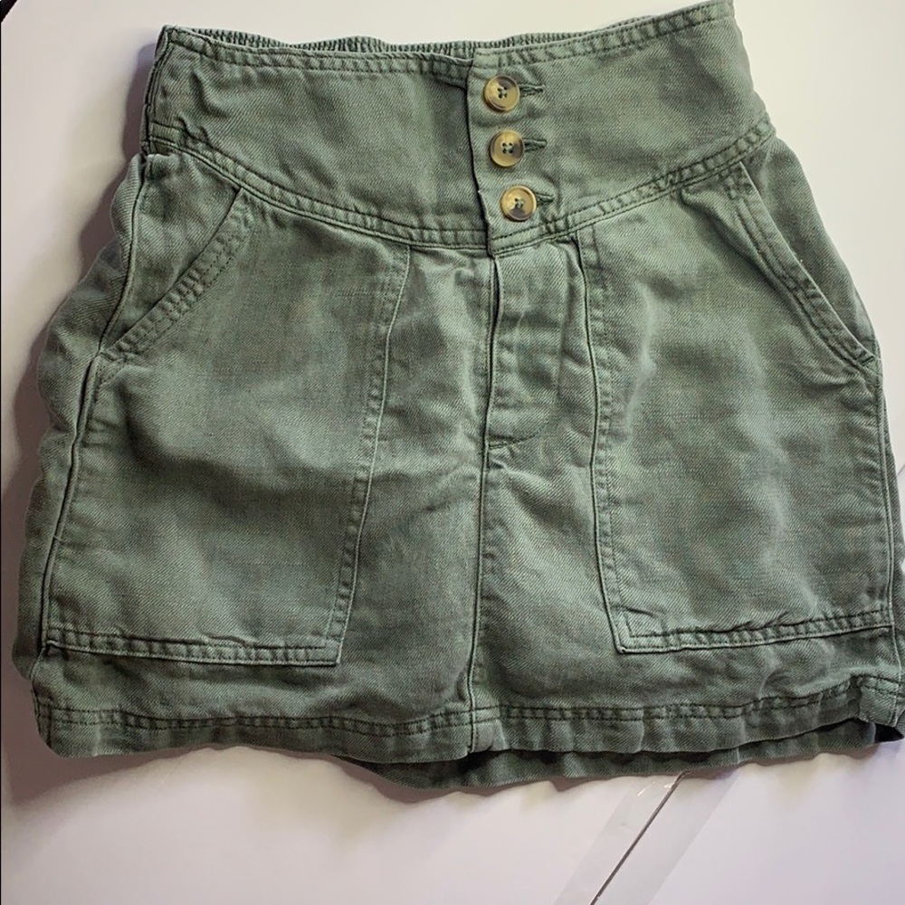 3/$25 Aerie Green Jean Skirt with Buttons size XS